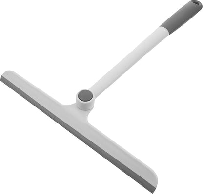 Rotating Glass Squeegee for Home Use Grey White, Multipurpose Nonslip Window and Mirror Cleaner, Bathroom and Car Water Wiper Cleaning Tool