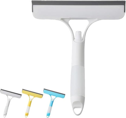 3 in 1 Window Cleaner Tool with Built-in Spray Bottle, Squeegee and Brush - 2026 New for Shower Glass, Mirrors, Car Windows (PureWhite)