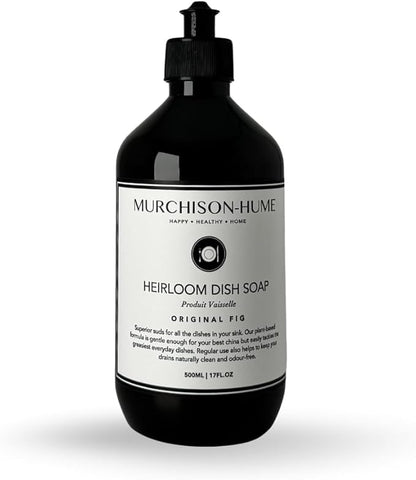 Murchison-Hume Heirloom Dish Soap | Plant-Based Dishwashing Liquid | Cuts Grease | Gentle on Hands | Hypoallergenic | Biodegradable | Safe for Fine China | Original Fig | 17 fl oz