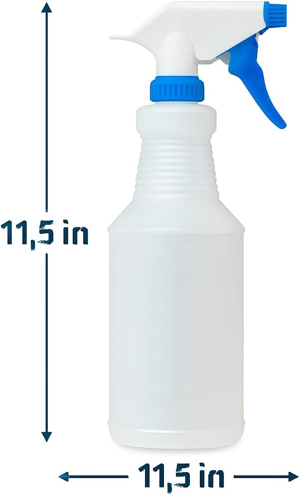 BREVON 32 oz All Purpose Plastic Spray Bottle, Refillable Trigger Sprayer for Cleaning, Gardening, and Household Use, Clear Container
