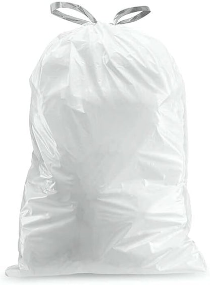 Plasticplace Custom Fit Trash Bags, Compatible with Simplehuman Code Q (50 Count), 13-17 Gallon Drawstring Garbage Liners, Heavy Duty Tear-Resistant