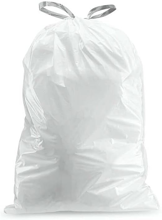 Plasticplace White Drawstring Lavender and Soft Vanilla Scented Garbage Can Liners, Compatible with Code N (200 Count) 12-13 Gallon, 45-50 Liter, 1.2 Mil, 22.5" x 31.5"