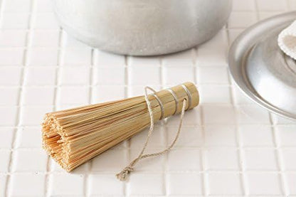 KAGOYA Sasara Bamboo Brush for Frying Pans and Woks (4.7inch / with Strings) Scrub Brush