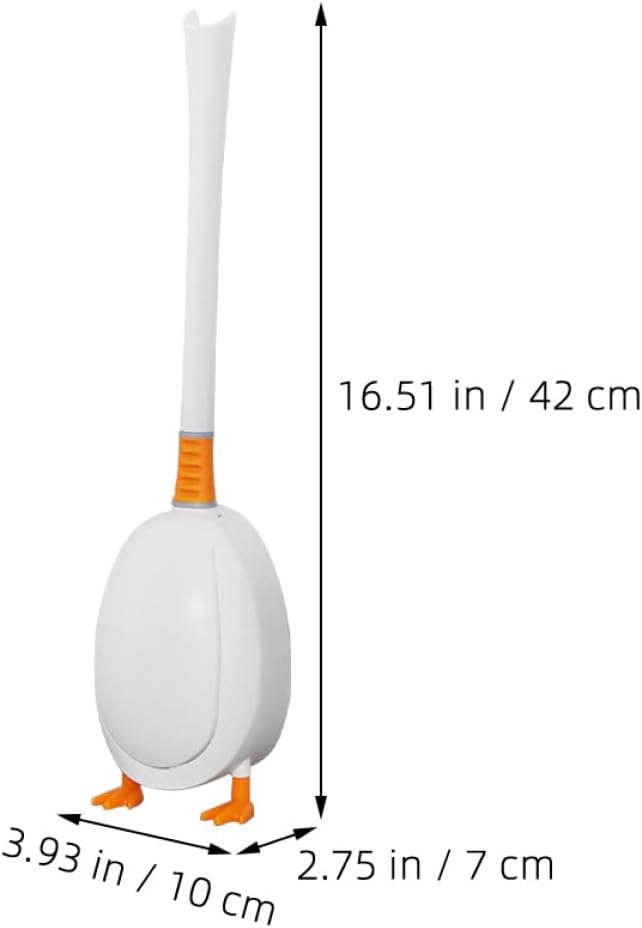 Veemoon Silicone Toilet Brush and Holder with Soft Bristles, Cute Diving Bird Design, Wall-Mounted and Floor-Standing for Bathroom Cleaning Tools and Household Use, White