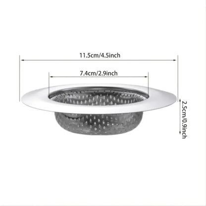 Kitchen Sink Strainers | Kitchen Sink Drain Strainer, Kitchen Essentials (Black) (2 Pack) Large Wide Rim 4.5" Diameter for Homeowners