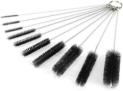 10pcs Refrigerator Condenser Cleaning Brush Clothes Dryer Lint Vent Cleaner Brush Foldable Washing Machine Home Brush Black