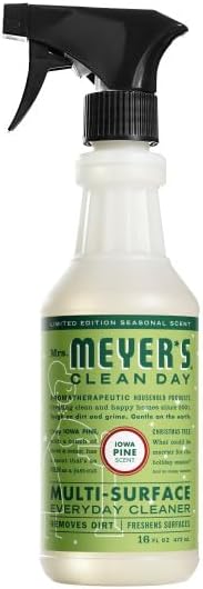 Mrs. MEYER'S CLEAN DAY Multi-Surface Cleaner 4 Pack Variety Pack, Iowa Pine, Peppermint, Snow Drop, Gingerbread, 16 Fl Oz Each, 1 CT
