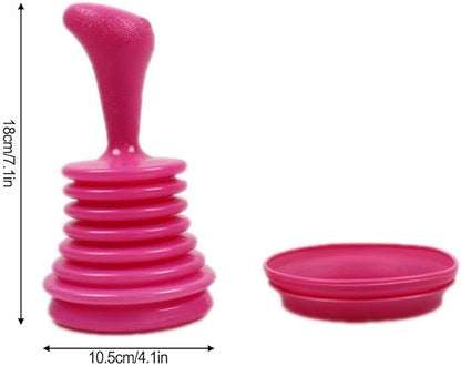 Kitchen Sink Drain Plunger, PP Bellows Air Pressure Tool for Toilet Bowl Unclogging, High Power Squeeze Cleaner for Bathroom Shower Clog Removal, Bathtub Drain Hair Remover(Rose Red)