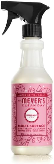 Mrs. MEYER'S CLEAN DAY Multi-Surface Cleaner 4 Pack Variety Pack, Iowa Pine, Peppermint, Snow Drop, Gingerbread, 16 Fl Oz Each, 1 CT