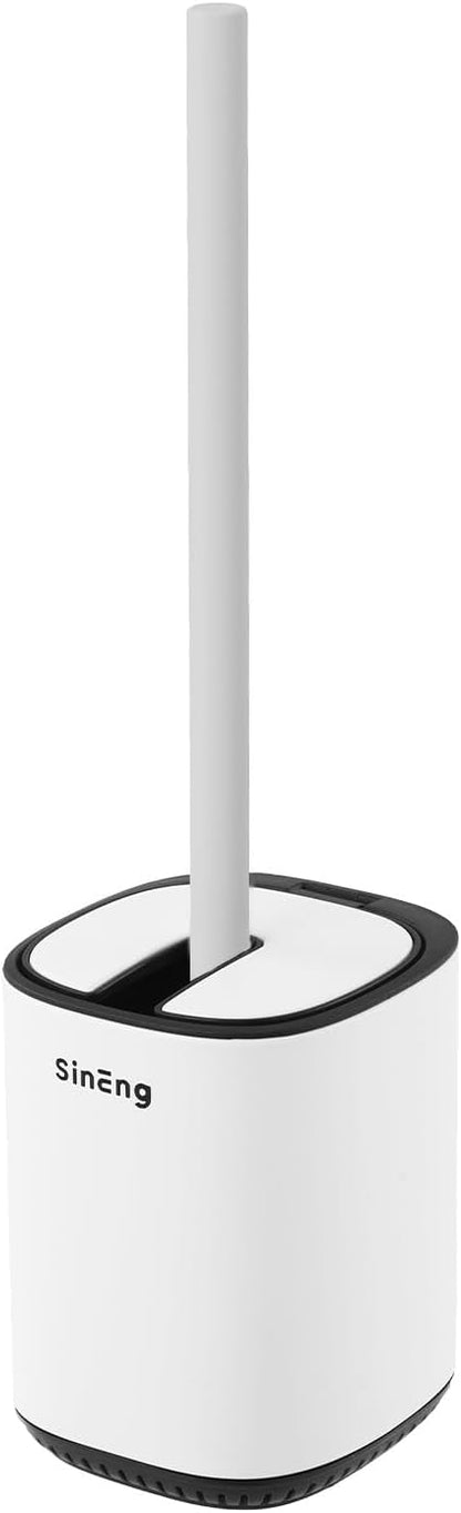 Toilet Brush and Holder Set Toilet Bowl Brush Stainless Steel Automatic Open lid Toilet Bowl Cleaner Brush with Durable Bristle Head Toilet Cleaning Brush for Bathroom