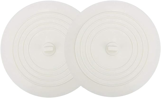 V-TOP Tub Stopper 2 Pack, 6 inches Large Silicone Drain Plug Hair Stopper Flat Suction Cover for Kitchen Bathroom and Laundry