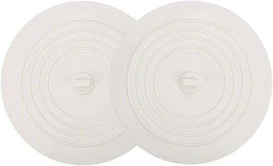 V-TOP Tub Stopper 2 Pack, 6 inches Large Silicone Drain Plug Hair Stopper Flat Suction Cover for Kitchen Bathroom and Laundry