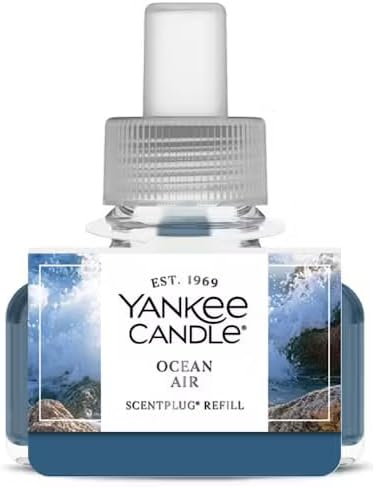 Yankee Candle ScentPlug Refill, Ocean Air, Beach Walk, Sun & Sand, Pink Sands, Coconut Beach, Tangerine & Vanilla, Electric Home Fragrance Room Air Freshener, 6 Count (Variety Pack)