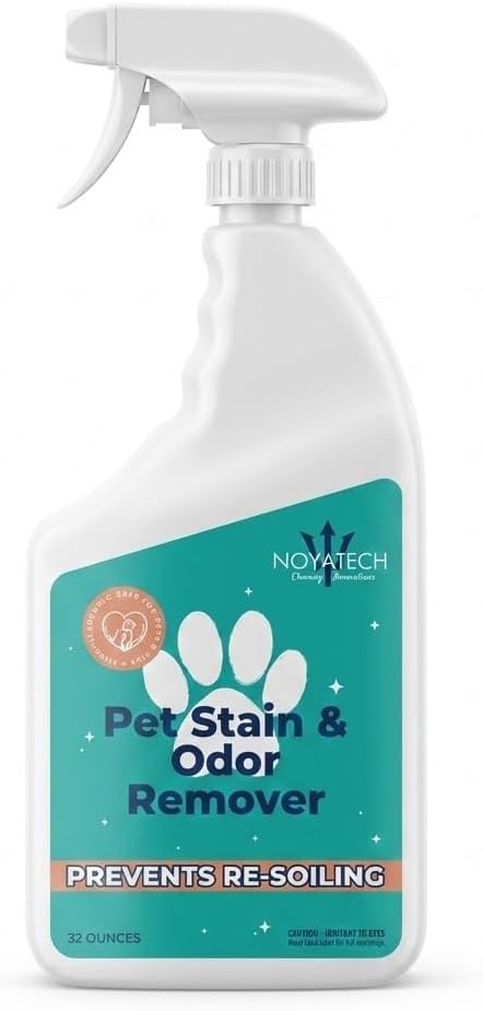 NOYATECH Pet Stain & Odor Remover – Fast-Acting Enzyme Cleaner for Dog & Cat Urine | Safe for Carpet, Couch, Turf, Tile & More | Non-Toxic, Kid & Pet Safe Spray