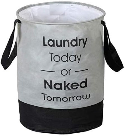 45L Waterproof Laundry Basket – Collapsible Canvas Clothes Hamper with Handles for Toy Storage, Laundry Room, Dorm & Nursery – Grey Organizer Bin (4.33x 4.33x1.18 in)
