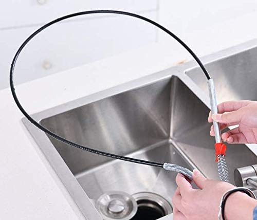 63 Inch Drain Pipe Cleaner,Drain Auger Hair Catcher, Sink Dredge Drain Clog Remover Cleaning Tools for Kitchen Bathroom Tub Toilet Washbasin Clogged Drains Dredge Pipe