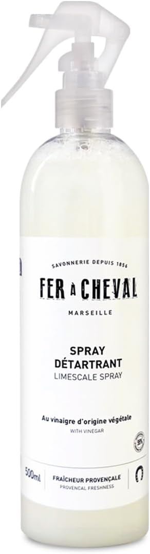 Fer à Cheval Bathroom Limescale Spray 500 ml/ 16.9 fl oz, 4-in-1 Cleaner with Natural Ingredients
