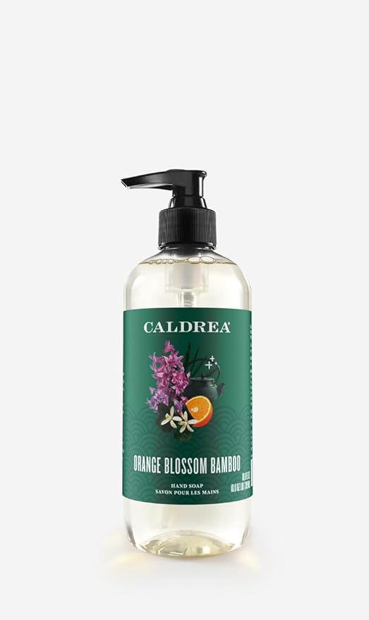 Caldrea Hand Wash Soap, Aloe Vera Gel, Olive Oil, Orange Peel and Ylang Ylang flower Essential Oils To Cleanse And Condition, Orange Blossom Bamboo scent, 10.8 Oz