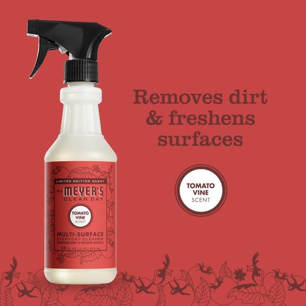 Mrs. MEYER'S CLEAN DAY Multi-Surface Everyday Cleaner, Tomato Vine Scent, 16 Fl Oz (Pack of 6)
