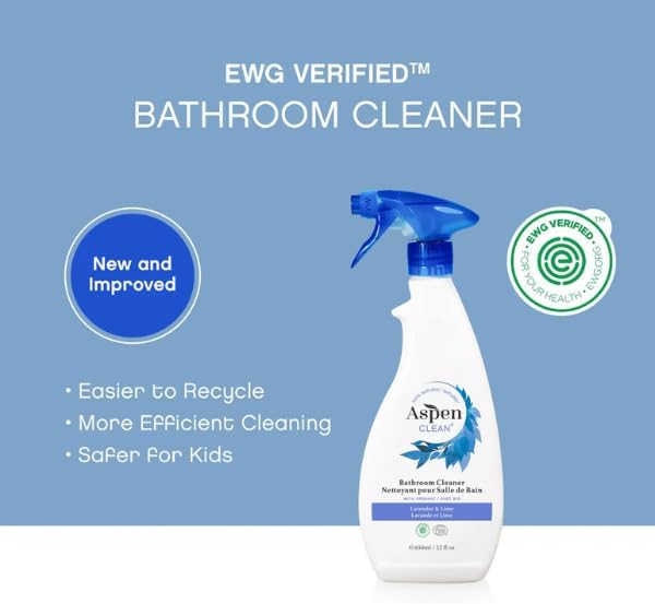 AspenClean | Bathroom Spray Cleaner | Eco-Friendly Cleaner for Hardwood, Laminate, Stone & Ceramic | Non - Toxic | 100% Natural | EWG Verified | Pack of 2