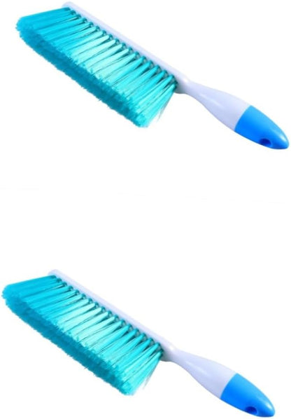 KALLORY 2pcs Cleaning Brush Plastic Handle Soft Bristles for Sofa Bed Carpet Clothes Antiskid Design Lightweight Duster for Indoor Cleaning