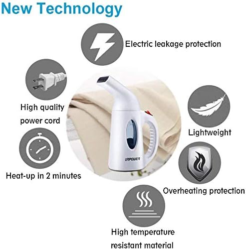 URPOWER Steamer for Clothes Steamer, Portable Handheld Garment Fabric Steamer Fast Heat-up Powerful Clothes Steamer with High Capacity for Home and Travel - Not for Abroad