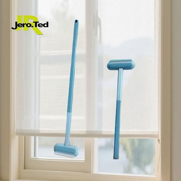 Carpet Rake for Pet Hair Removal Matted Carpet Blackboard Window Screen Cleaning Brush Set, Long Handle Pet Furs Dog Cat Hairs Remover Couch Lint Brush Set, Dog Hair Broom 4 in 1, 24.45" Washable