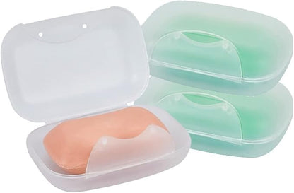 Travel Soap Holder Bar Soap Dish Shower Soap Saver Case Container Box for Bathroom Camping Gym Vonpri (Transparent 3pack Without Bag)