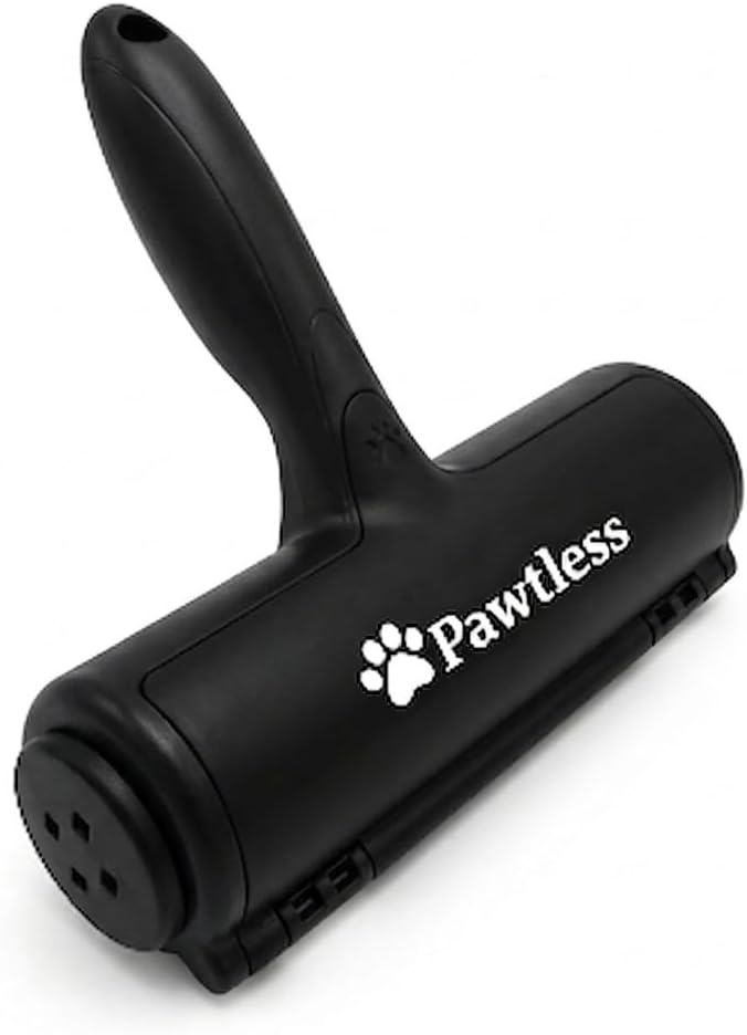 Pet Hair Remover Black - Reuseable Dog & Cat Hair Remover for Furniture, Clothes, Carpet, Car interiors- Eco-Friendly Lint Roller with Self-Cleaning Chamber- No Adhesive, No Refills Needed