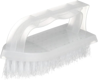 Iron Handle Multi-Purpose Cleaning Scrub Brush – Durable White Plastic Bristles, Comfortable Grip, Lightweight Household Tool for Kitchen, Bathroom, and More