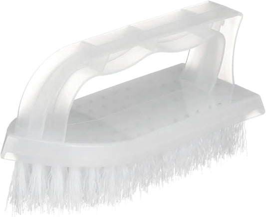 Iron Handle Multi-Purpose Cleaning Scrub Brush – Durable White Plastic Bristles, Comfortable Grip, Lightweight Household Tool for Kitchen, Bathroom, and More