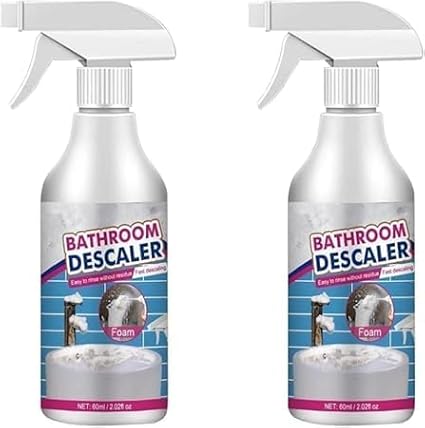 Bathroom Descaler Foam Cleaner,Multipurpose Bathroom Foam Cleaner Stubborn Stains Cleaner, Bathrooms Descaler Cleaner Spray, All Purpose Rinse Cleaning Foam for Bathrooms (2)