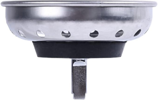 Kitchen Drop-in Post Basket Strainer Replacement for US Standard Drains (3-1/2"), Premium 304 Stainless Steel Body W/Rubber Stopper 1 Pack