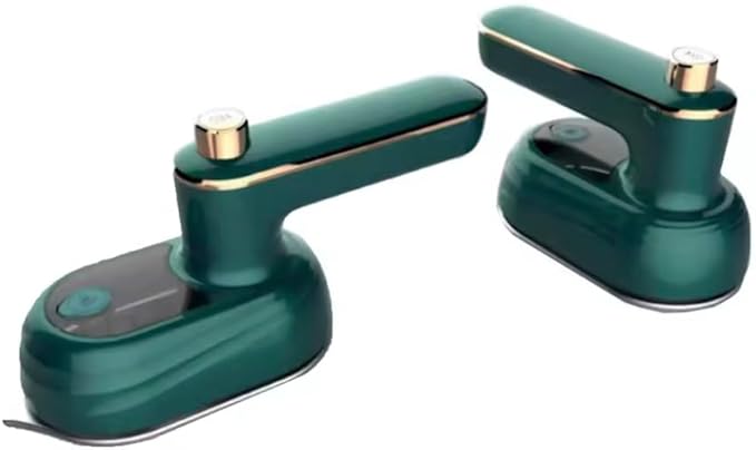 Portable Handheld Garment Steamer, Compact Design with Gold Accent, Forest Green