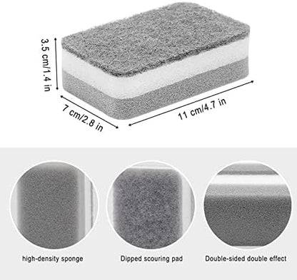 Sponge Individually Wrapped, Kitchen Dishwashing Sponges Bulk, Non Scratch Dishes Scouring Pad, Odor-Free Cleaning Sponge Wipes Scrubber Suitable for Travel Camping Apartments (800 Pack)