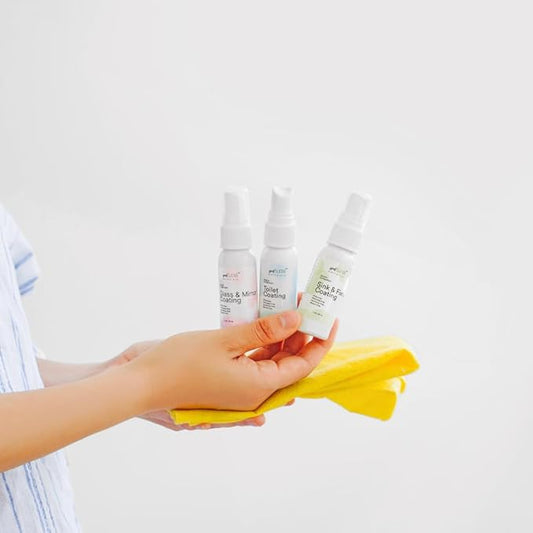 spotLESS MATERIALS Bathroom Starter Kit, Toilet Coating Spray, Glass and Mirror Protective Coating, Sink and Fixture Coating, Stain Resistant, Streak Free, PFAS Free, Quick Effect Coating Agent