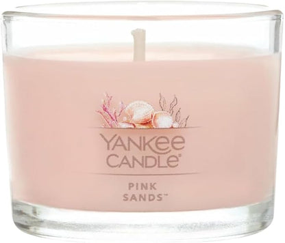 Yankee Candle Mini Jar Scented Candle, Small Single Wick Candle for Home Fragrance, Long Lasting Burn, Pink Sands (Pack of 6)