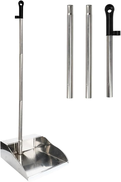 3 Pack Stainless Steel Dustpan Metal Dustpan with Handle Heavy Duty Dust Pan Upright Dust Pan for Home Office Lobby