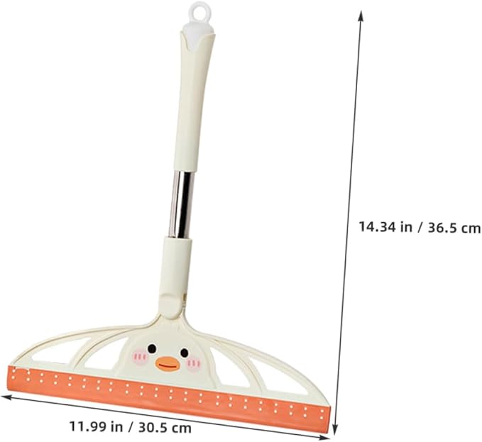 Glass Shower Squeegee and Car Window Scraper, Milk White Plastic Handle, Versatile Glass and Mirror Cleaner for Bathroom, Windshield, and Home Window Cleaning