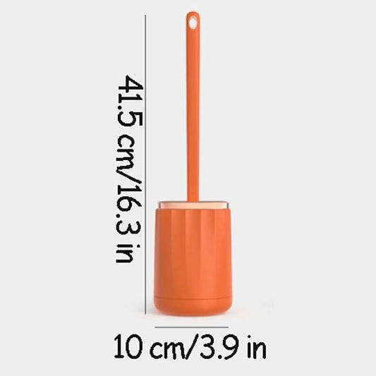 Soft Silicone Toilet Brush Compact Size Toilet Bowl Brush with Ventilated Holder Toilet Cleaner Brush for Bathroom Storage Reusable