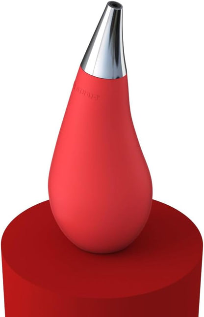 Kitchen Bathroom Counter top Squeezable Soap Dispensers Tear Drop Shape Bottle (Red, ~7oz)