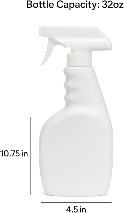 TRUE VALUE Plastic Spray Bottles, 32 Oz, All Purpose Refillable Bottles with Adjustable Nozzle for Cleaning, Hair, Pet Care, BBQ Pack of 4 (4)