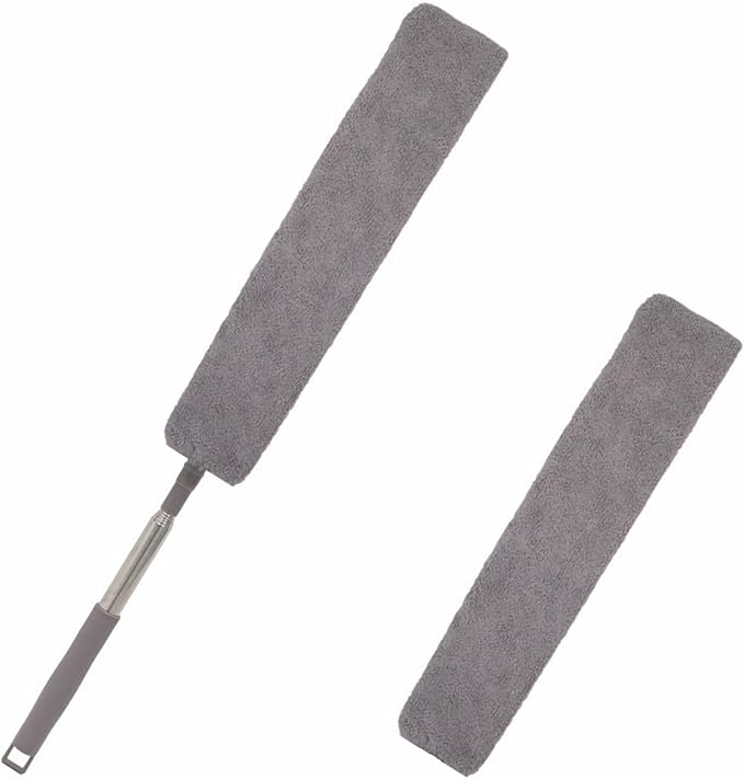 Retractable Gap Dust Cleaner, Under Refrigerator/Sofa Cleaning Tool, Microfiber Gap Duster with Extendable Pole 25-55 Inches, Suitable for Underneath Cleaning of Furniture, Fridges, Couch, Bed