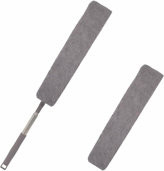 Retractable Gap Dust Cleaner, Under Refrigerator/Sofa Cleaning Tool, Microfiber Gap Duster with Extendable Pole 25-55 Inches, Suitable for Underneath Cleaning of Furniture, Fridges, Couch, Bed