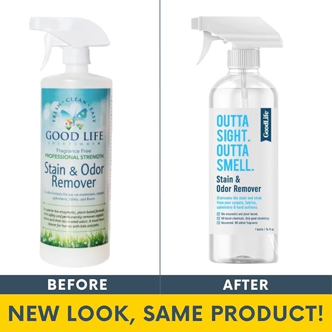 Natural Odor and Stain Remover Spray - Unscented Plant-Based Child & Pet Safe Cleaner Earth-Friendly Odor Eliminator Eco Cleaning Products for Home, Carpet (1 Pack, 1 Gallon)
