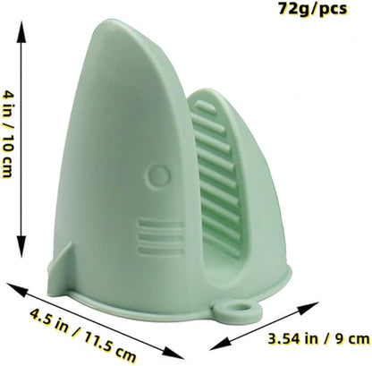 Mini Oven Gloves Silicone Heat Resistant Cooking Pinch Mitts Potholder for Air Fryer Kitchen Cooking & Baking (Green)