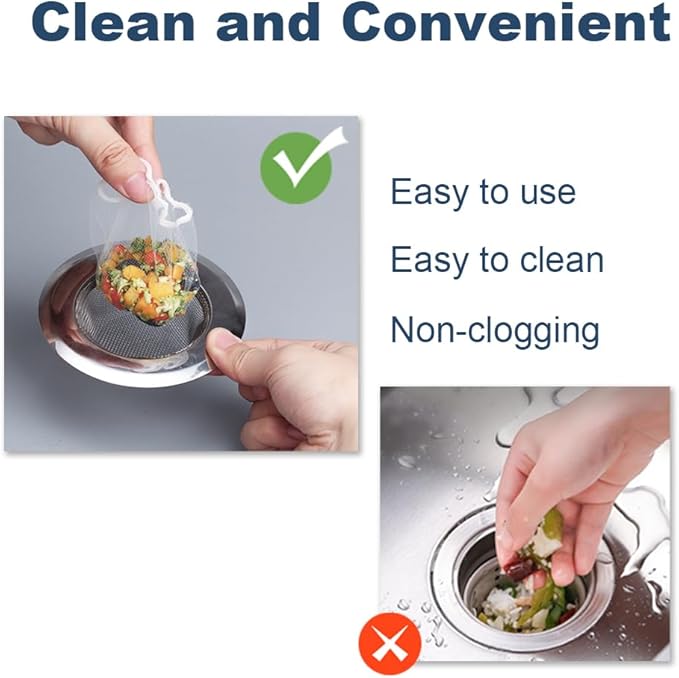 250 PCS Kitchen Disposable Mesh Sink Strainer Bag Fits Sink Strainer Elastic Anti-Clogging Sink Drain Strainer Collecting Kitchen Food Waste Garbage