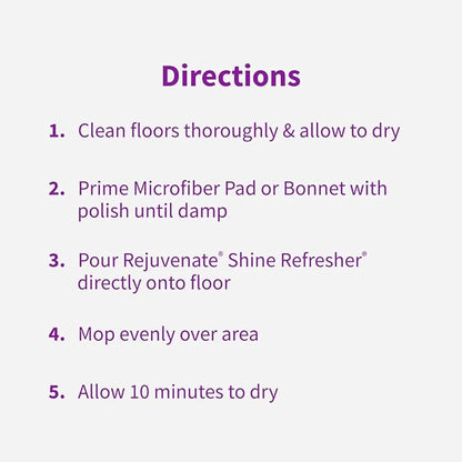 Rejuvenate Shine Refresher Floor Polish Renews Shine On Newer And Recently Restores Floors Including Sealed Hardwood, Laminate, Vinyl And Tile, 32 Ounces