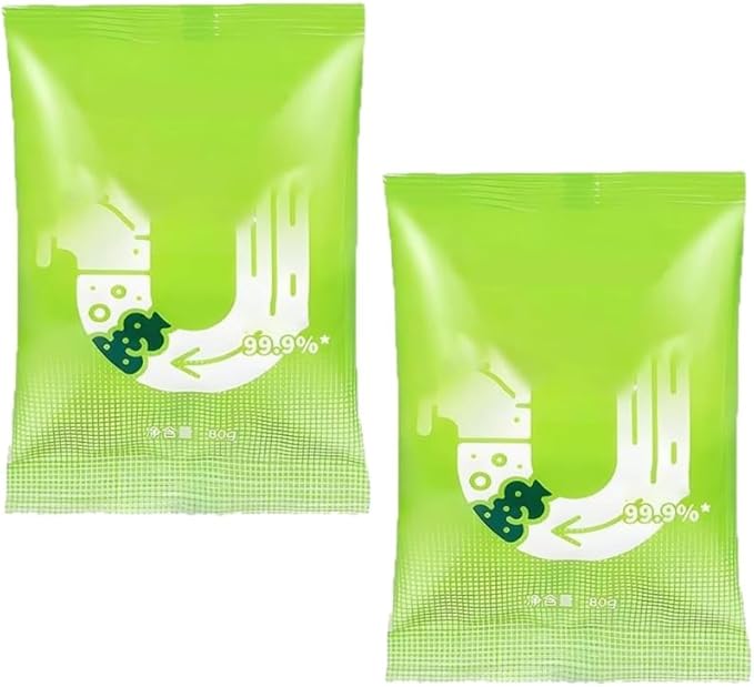Powerful Pipeline Dredging Powder, Powerful Sink And Drain Cleaner Powder, Drain Clog Remover Agent, Drains Cleaner and Deodorizer, Multi-Purpose Pipe Cleaner for Kitchen Bathroom Toilet (2)