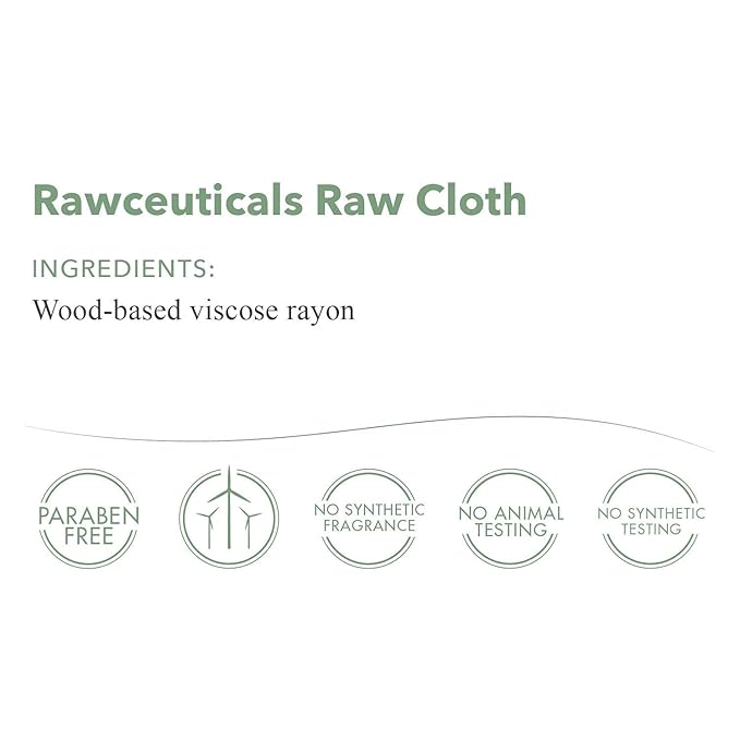emerginC Rawceuticals Raw Cloth - Reusable Facial Cloth - Eco-Friendly Face Wipe (2 Cloths)